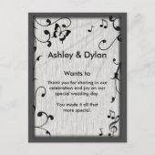 ミュージック葉バタフライズグレイ&ブラックウッド結婚ズ ポストカード (正面)