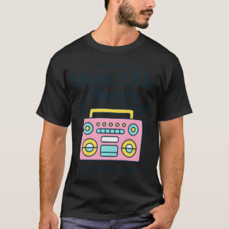 ミュージック・イズ・マイヒーリング レトロ・ブーンボ・デザイン 女子 Tシャツ