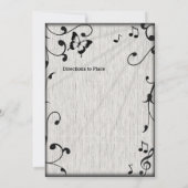 ミュージック シンボル, 葉, グレー ブライダル シャワー 招待状 (裏面)