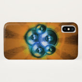 ミュージック スピーカーとオレンジのサン バースト Case-Mate iPhoneケース (裏面(横))