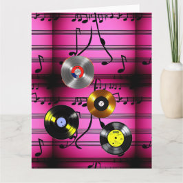 ミュージック ノートとレコード カード