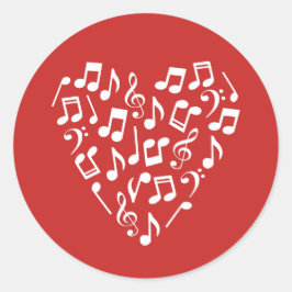 ミュージック ハート ミュージック ノーツ ラウンドシール