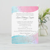 ミュージック バット ミツバ・ウォーターカラーとシルバー 招待状 (スタンド正面)