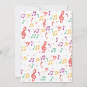 ミュージック バースデー インビテーション。女の子の誕生日 招待状 (裏面)