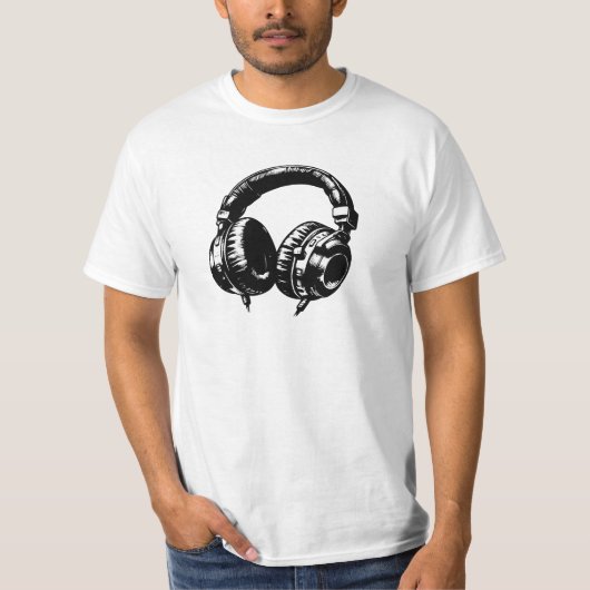 ミュージック ヘッドホン DJ 誕生日 パーティー Tシャツ (正面)