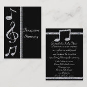 ミュージック ラバーズ ダイヤモンド シマー オン ブラック ウェディング エンクロージャーカード (正面/裏面)