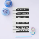 ミュージック=ラブピアノフォトバジェット結婚式招待状 チラシ (シングル)