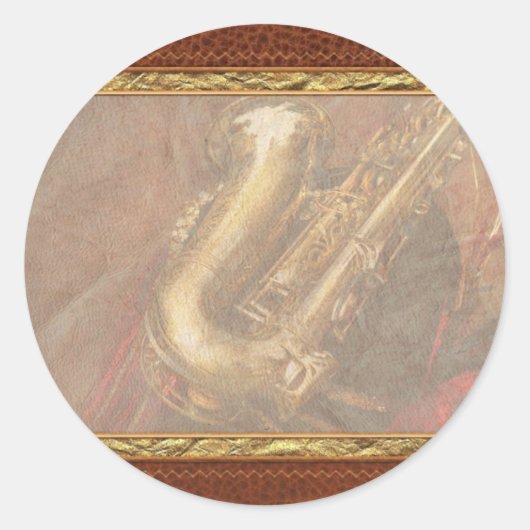 ミュージック - 金管楽器 - サクソフォーン ラウンドシール (正面)