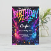 ミュージックDJクラブテーマの誕生日パーティー 招待状 (スタンド正面)
