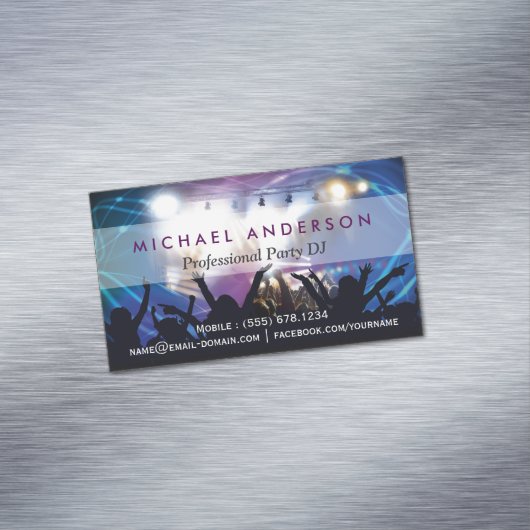 ミュージックDJパーティーコンサートプランナー - モダンスタイリッシュ マグネット名刺 (インサイチュ)