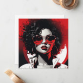 ミュージンモダンス：女性アートの力を強化ポップ・アートのする ノートカード (正面/裏面インサイチュ)