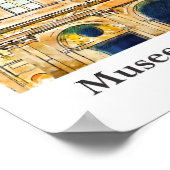 ミュージーデュルーヴルパリトラベルウォーターカラーハンドドロード ポスター (角)