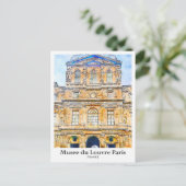 ミュージーデュルーヴルパリトラベルウォーターカラーハンドドロード ポストカード (スタンド正面)