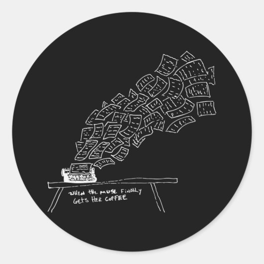 ミューズがコーヒーを手にした時 ラウンドシール (正面)
