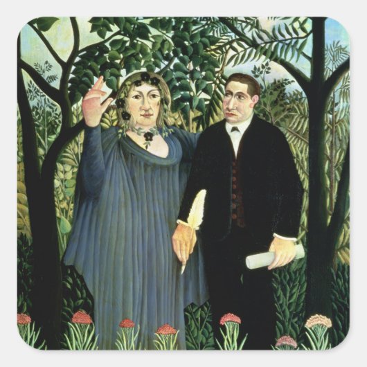 ミューズインスパイアの詩人、1908年~09年 スクエアシール (正面)