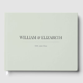 ミューズグリーンのミニマリスト結婚式ゲストブック ゲストブック