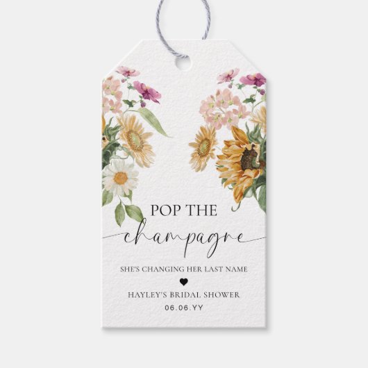 ミューズ サンキライ ポップ・ザ・シャンパン 花嫁のシャワー ギフトタグ (正面)