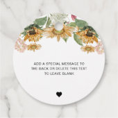 ミューズ サンフラワー ポップ・ザ・シャンパン ブライデルシャワー フェイバータグ (裏面)