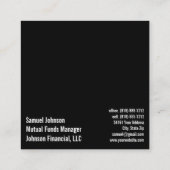 ミューチュアル・ファンド・マネージャーストックブローカー スクエア名刺 (裏面)