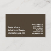 ミューチュアル・ファンド・マネージャーストックブローカー 名刺 (裏面)