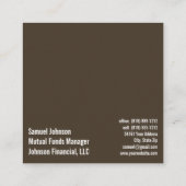 ミューチュアル・ファンド・マネージャーストックブローカーCPA スクエア名刺 (裏面)