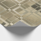 ミューテッドゴールドスクエア モダン幾何学 グラムパーティー ラッピングペーパー (角)