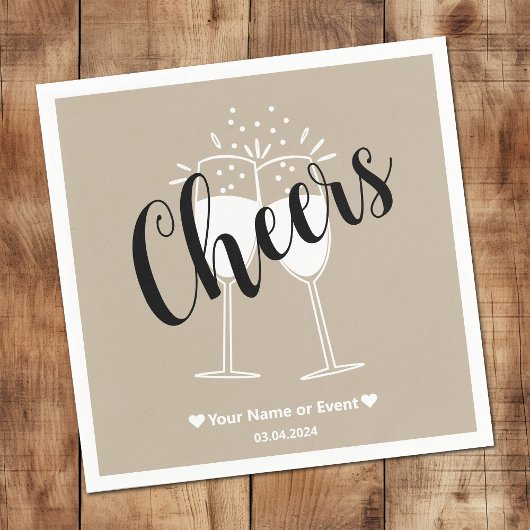 ミューテッド エレガンス - カーム ストーン 乾杯 ナプキン スタンダードカクテルナプキン