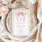 ミューテッド ブラッシュ ボー ファンシー ワン ラブ シャック 1歳の誕生日 招待状