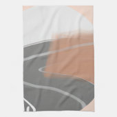 ミュートされたアーストーン太陽ミニマリストアート キッチンタオル (縦)