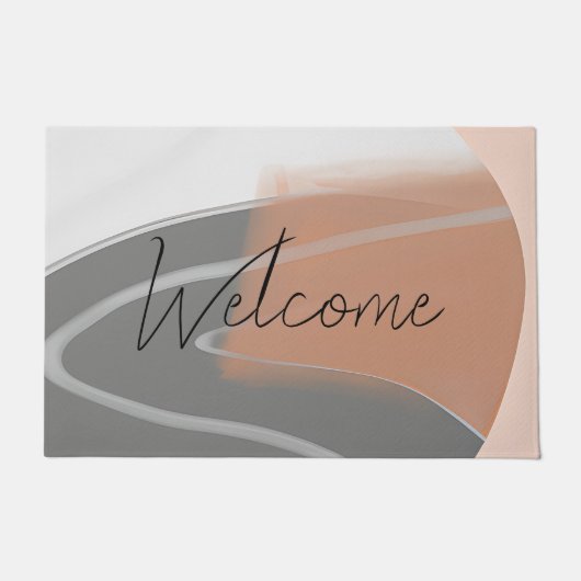 ミュートされたアーストーン太陽ミニマリストアート ドアマット (正面)