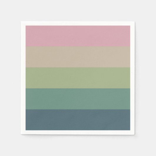 ミュートされたエレガンスストライプの-パーティーナプキン スタンダードカクテルナプキン (正面)