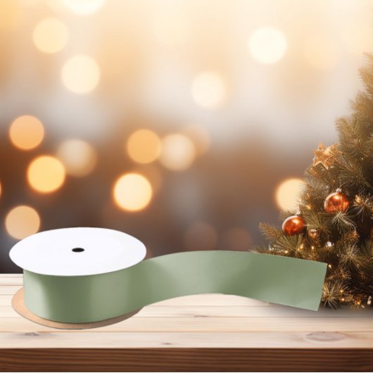 ミュートされたエレガンス無地の – トランクルセージ サテンリボン