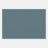 ミュートされたエレガンス無地の-石板ブルー ラッピングペーパーシート (正面)