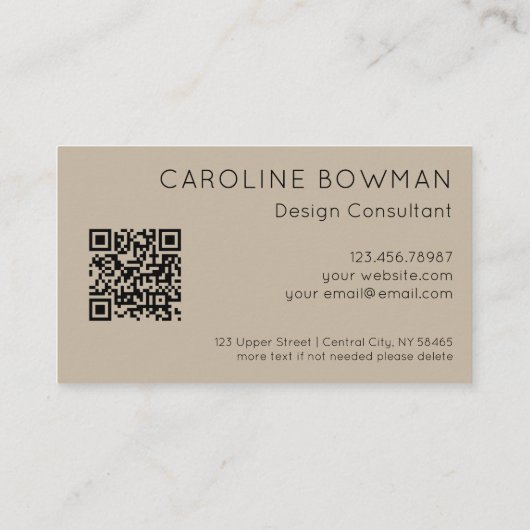 ミュートされたエレガンス落ち着いた石の名刺 – QRコード 名刺 (裏面)