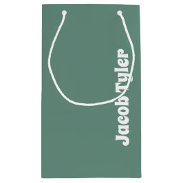 ミュートされたエレガンス – 小さな海ティール（緑がかった色）名抱き枕 スモールペーパーバッグ