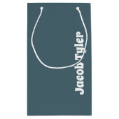 ミュートされたエレガンス – 小石板ブルー名抱き枕 スモールペーパーバッグ (裏面)