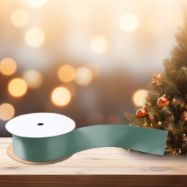 ミュートされたエレガンス – 無地の海ティール（緑がかった色） サテンリボン