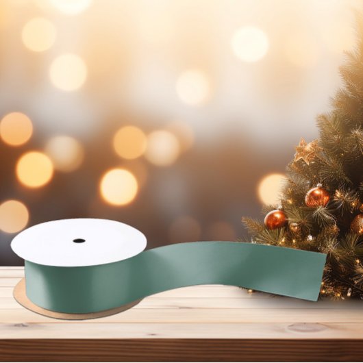 ミュートされたエレガンス – 無地の海ティール（緑がかった色） サテンリボン