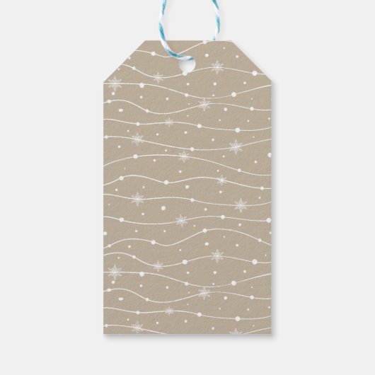 ミュートされたエレガンス – 穏やかな石のスノーフレークのギフトラベル ギフトタグ (裏面)