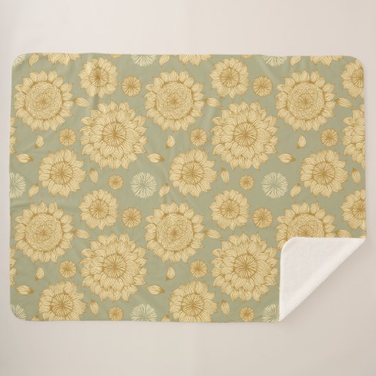 ミュートされたオリーブのサンライトスティルネスII シェルパブランケット (正面(横))