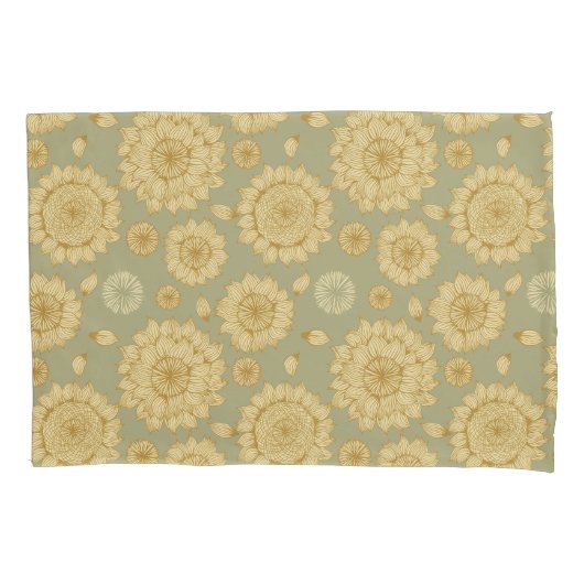 ミュートされたオリーブのサンライトスティルネスII 枕カバー (正面)