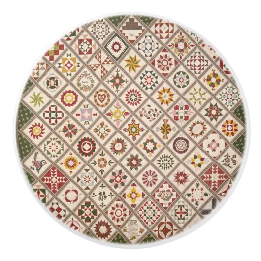 ミュートされたカラーの友情キルト セラミックノブ (正面)