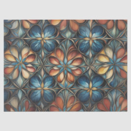 ミュートされたカラーフローラルパターンの切り離し 薄葉紙