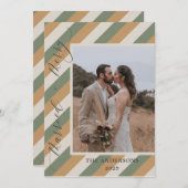 ミュートされたカラーメリー写真の結婚した結婚クリスマス サンキューカード (正面/裏面)