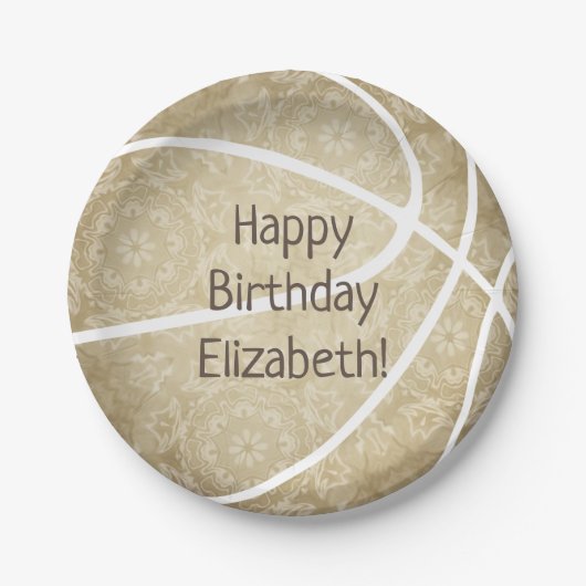 ミュートされたガーリー金ゴールドカスタム文字パーティー ペーパープレート (正面)