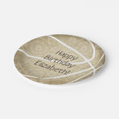 ミュートされたガーリー金ゴールドカスタム文字パーティー ペーパープレート (アングル)