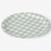 ミュートされたクラシックヴィンテージジンジャムチェックプレイドパターン ペーパープレート (アングル)