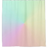 ミュートされたグラデグラデーションントレインボーパステル シャワーカーテン (正面)