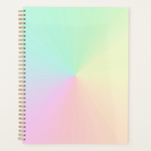 ミュートされたグラデグラデーションントレインボーパステル プランナー手帳 (正面)