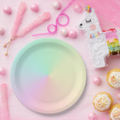 ミュートされたグラデグラデーションントレインボーパステル ペーパープレート (パーティー)